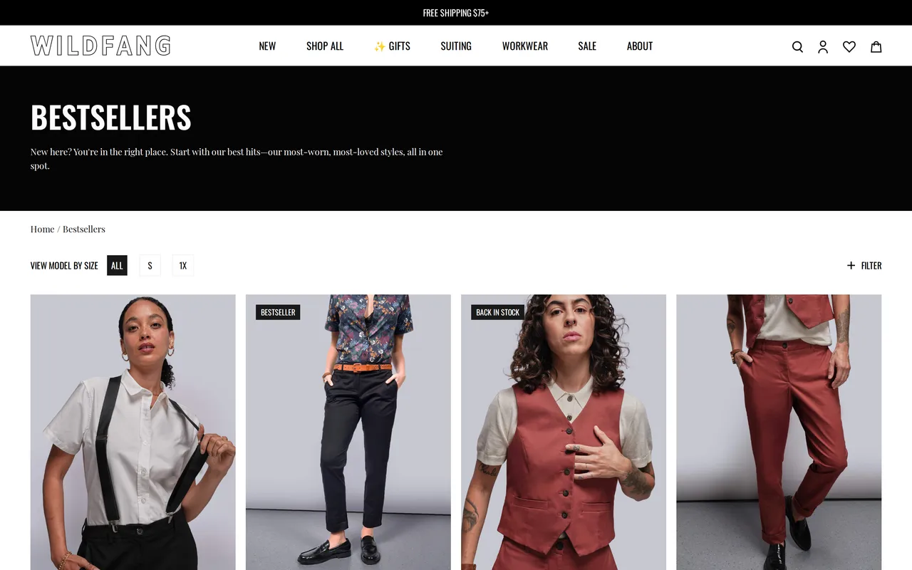 Wildfang Product Listing (PLP), category listing page, captured Oct 26, 2026
