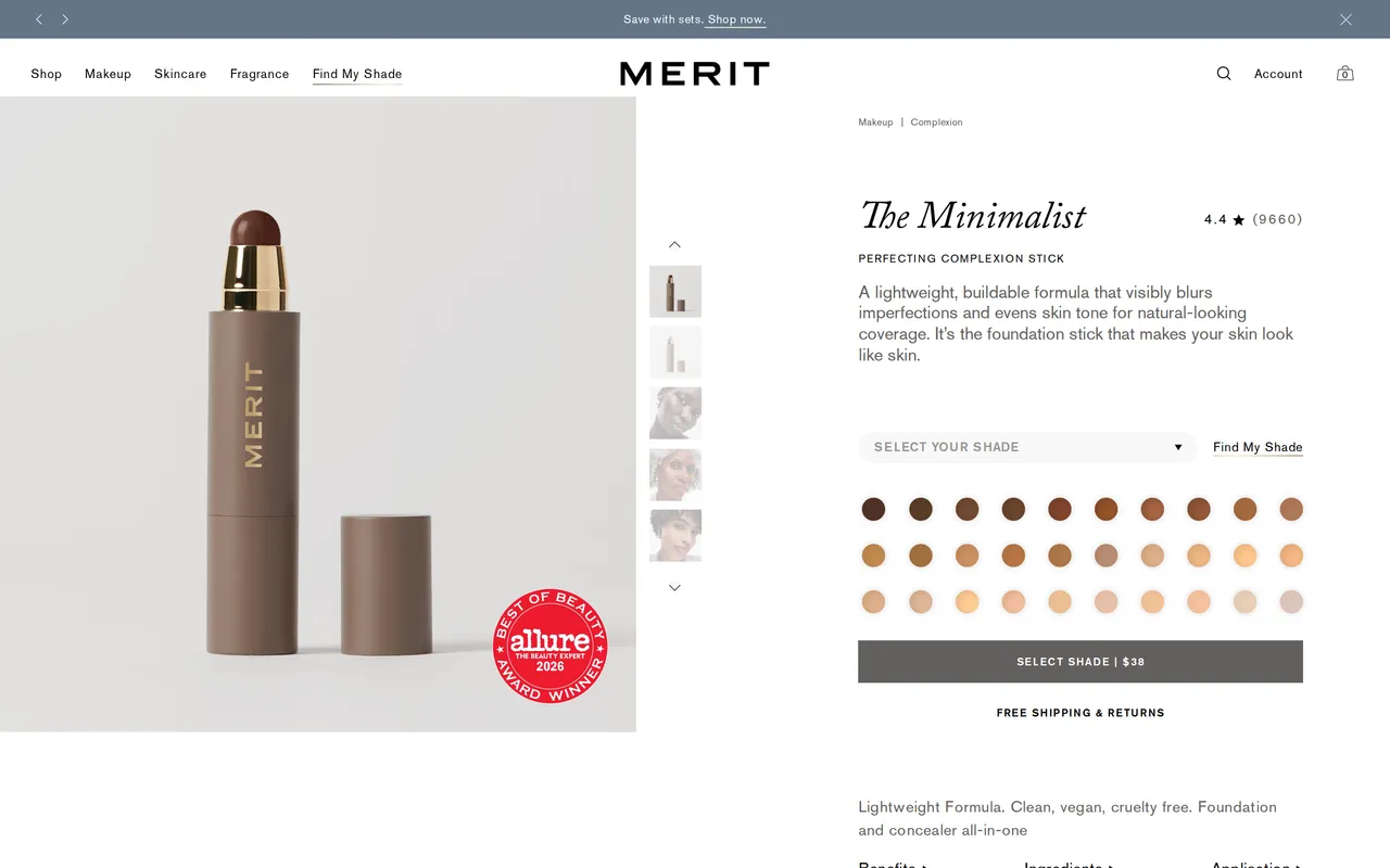 Merit Product Detail (PDP), product detail page, captured Oct 26, 2026