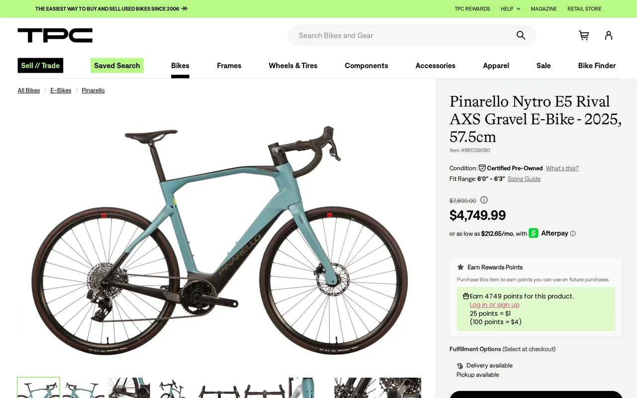 The Pro's Closet Product Detail (PDP), product detail page, captured Oct 29, 2026