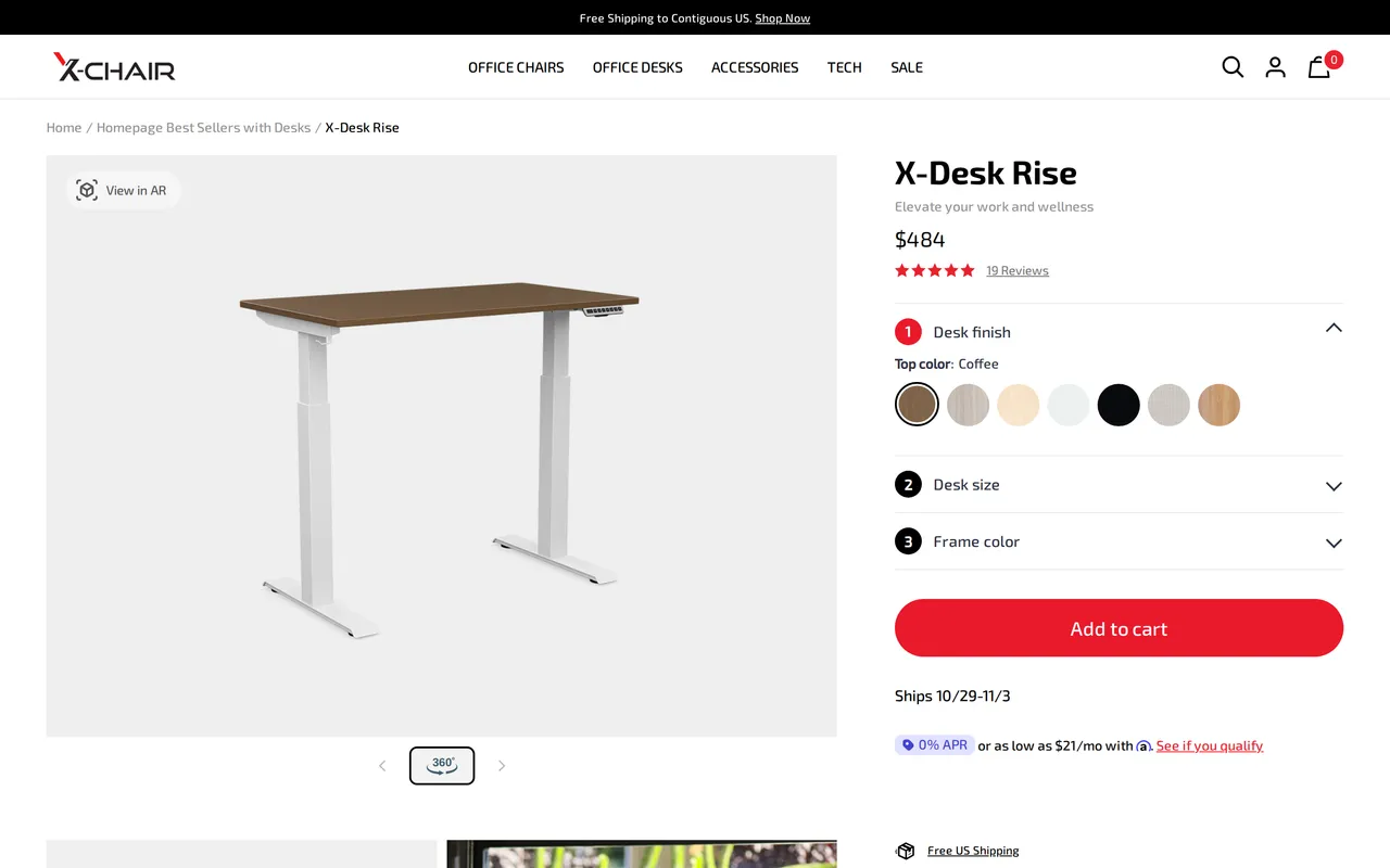 X-Chair Product Detail (PDP), product detail page, captured Oct 26, 2026