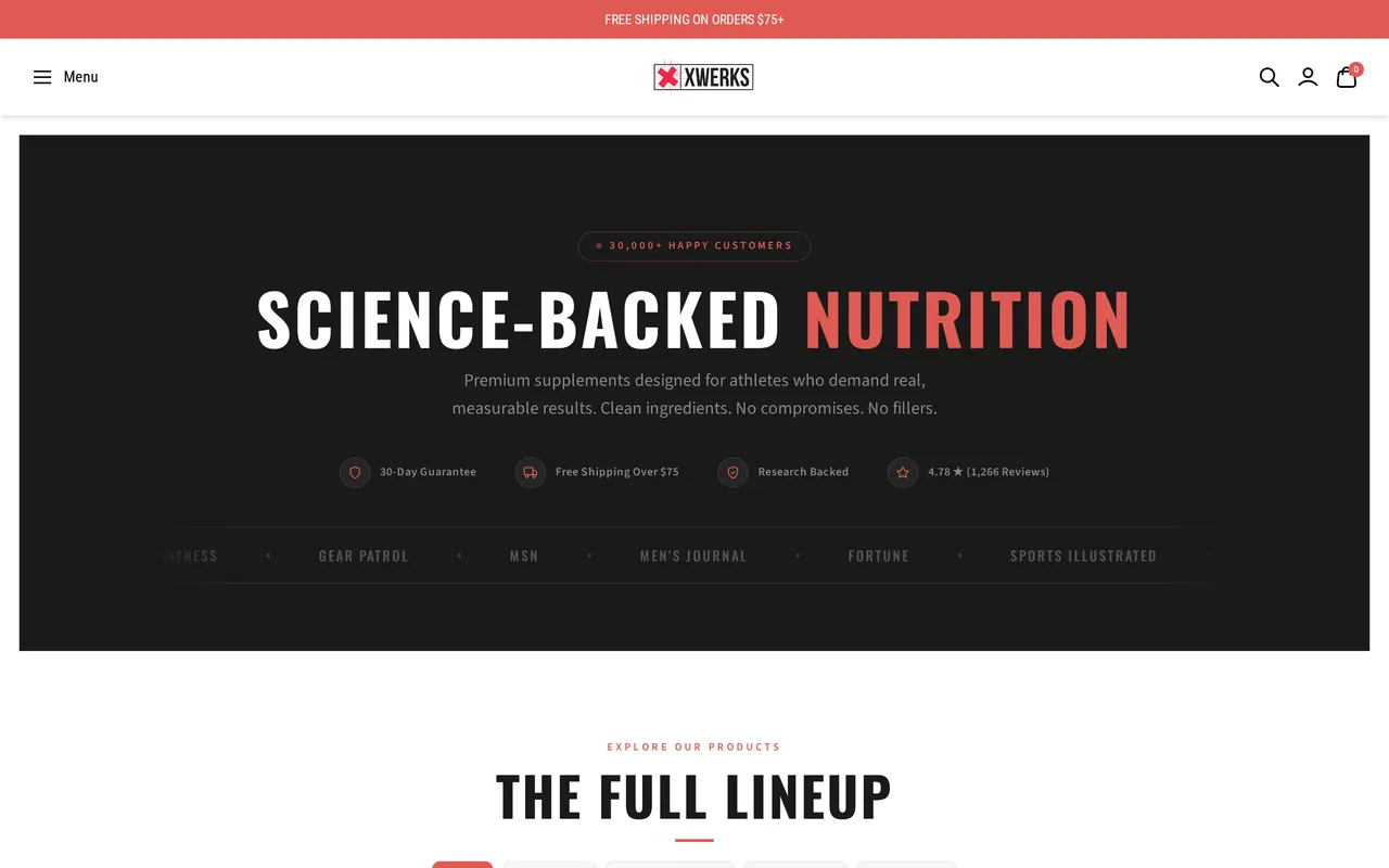 Xwerks Product Listing (PLP), category listing page, captured Oct 26, 2026